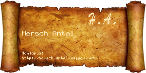 Hersch Antal névjegykártya